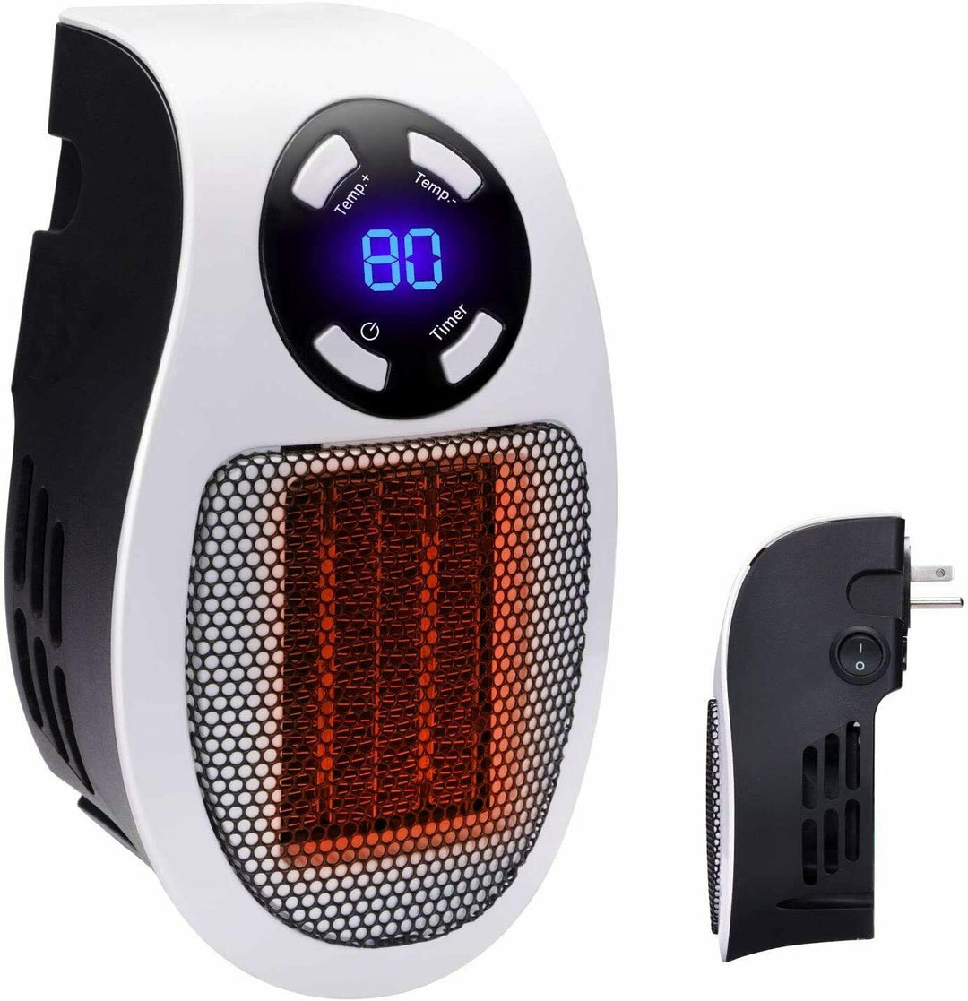 Varmeriket™ Mini varmeovn for stikkontakt med fjernkontroll og timer