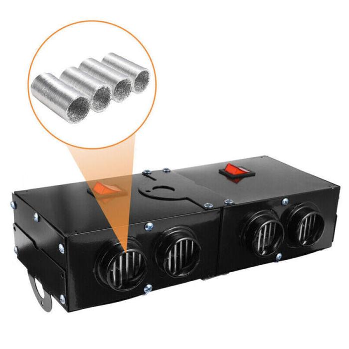 Varmeriket™ Elektrisk bilvarmer 500W med PTC-keramikk og fire vifter