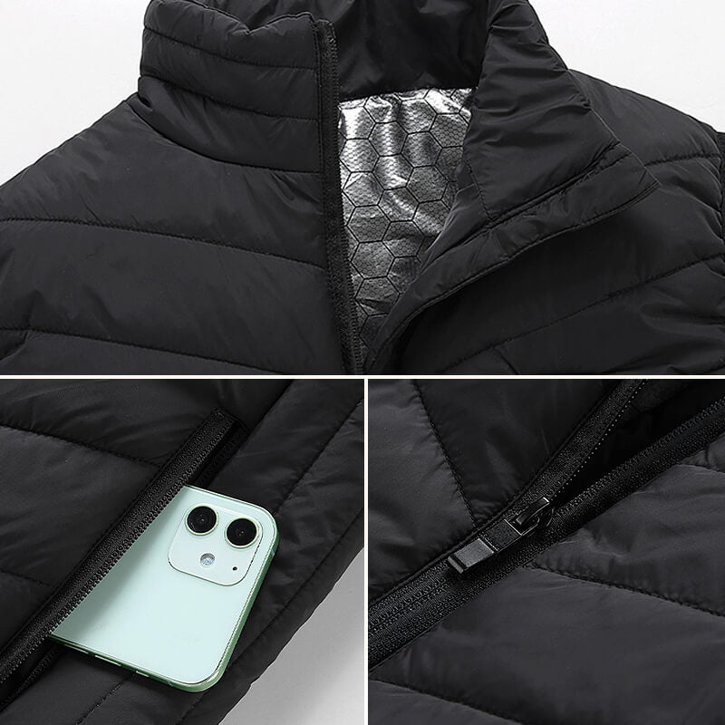 Varmeriket™ Oppvarmet vest med 13 varmesoner og karbonfiber