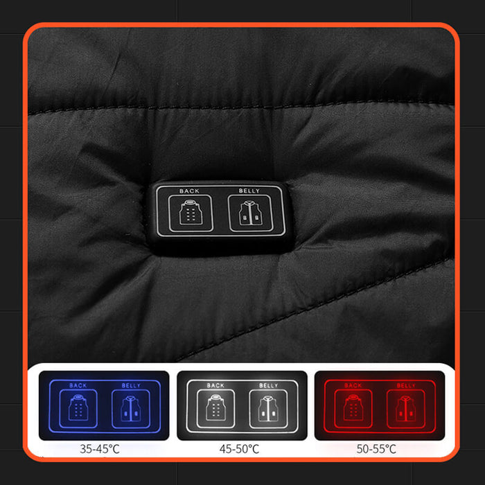 Varmeriket™ Oppvarmet vest med 13 varmesoner og karbonfiber