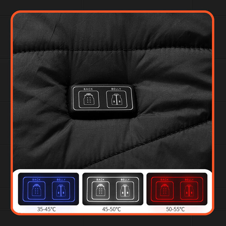 Varmeriket™ Oppvarmet vest med 13 varmesoner og karbonfiber