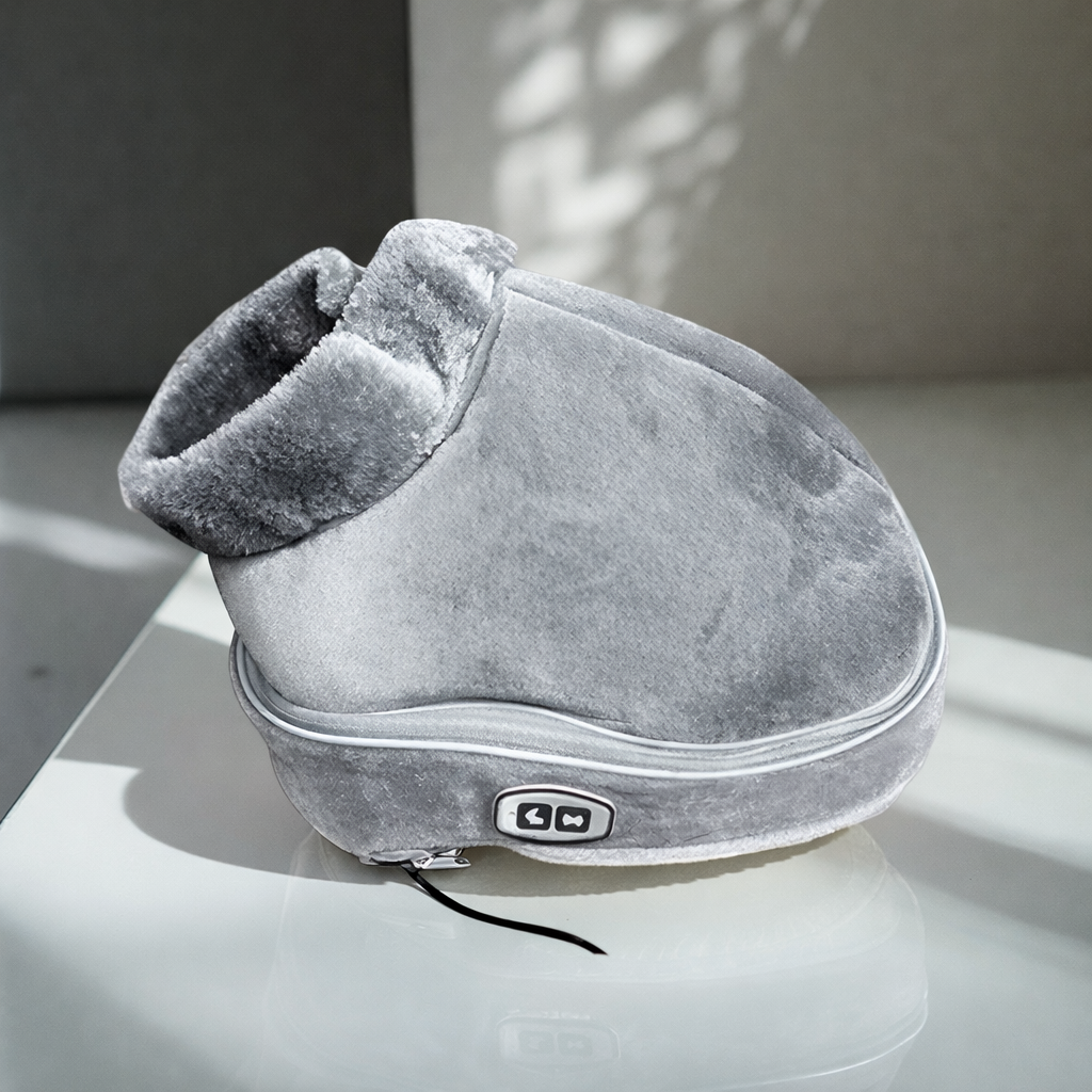 Varmeriket™ Plysj fotvarmer med shiatsu-vibrasjon og varme